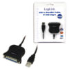 Logilink | USB 2.0 adapter to Paralel (LPT)  DB25 , 1,8m | USB-A to LPT USB A male | DB25