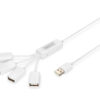 Digitus | USB 2.0 Cable Hub, 4-Port 4x USB A/F, 1x USB A male, DC2.5mm (PSU not incl.) | DA-70216
