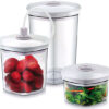 Caso | Vacuum Canister Set | 01260 | 3 canisters | White/Transparent