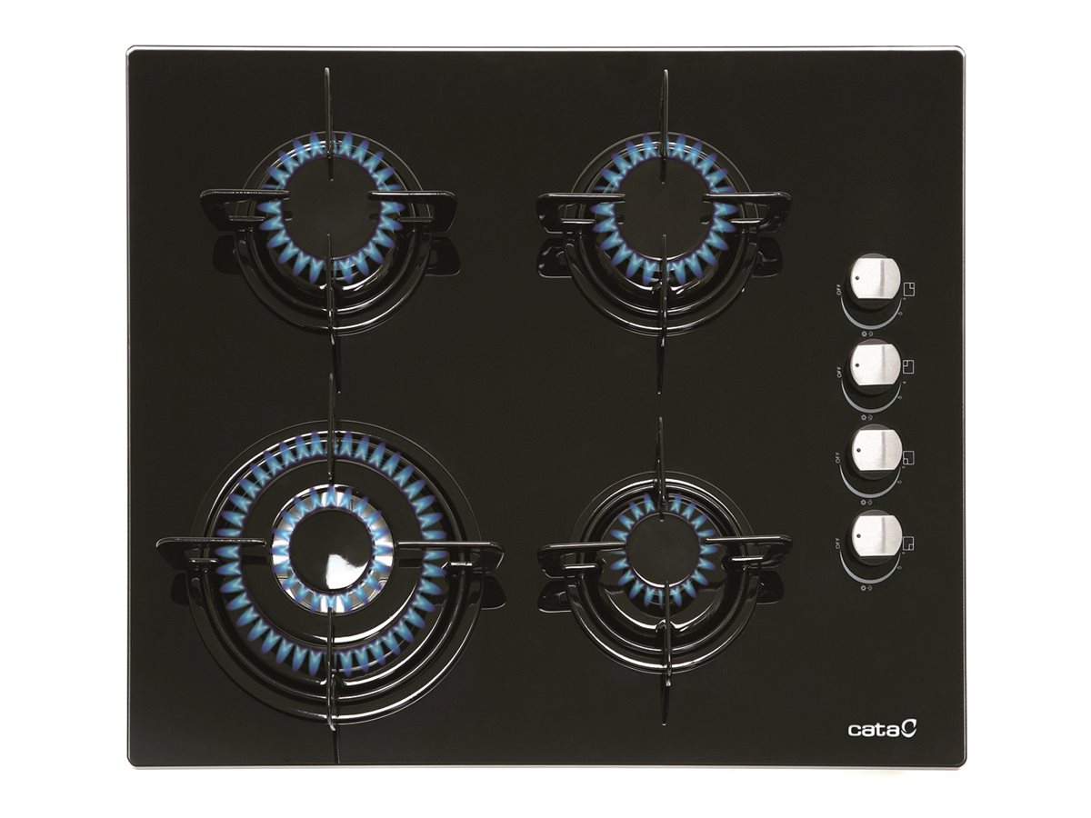 CATA | Hob | CI 631 A/A 08041412 | Gas on glass | Number of burners/cooking zones 4 | Rotary knobs | Black - Image 3