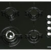 CATA | Hob | CI 631 A/A 08041412 | Gas on glass | Number of burners/cooking zones 4 | Rotary knobs | Black