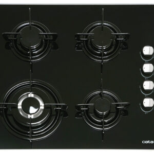 CATA | Hob | CI 631 A/A 08041412 | Gas on glass | Number of burners/cooking zones 4 | Rotary knobs | Black