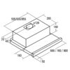 CATA | Hood | TF 2003 600 GWH | Telescopic | Energy efficiency class C | Width 60 cm | 390 m³/h | Mechanical control | LED | White Glass