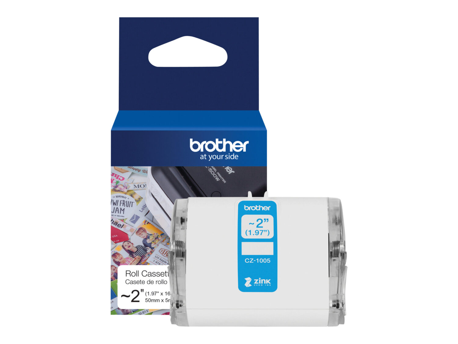 Brother | CZ-1005 | White | Full colour continuous label roll | 5 m | 5 cm