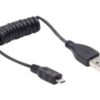 Cablexpert Coiled Micro-USB cable, 0.6 m, black | Cablexpert