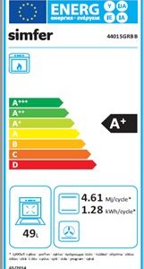 Simfer | Cooker | 4401SGRBB | Hob type Gas | Oven type Gas | White | Width 50 cm | Depth 55 cm | 49 L