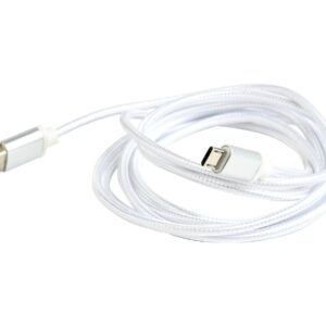 Cablexpert Cotton Braided Micro-USB Cable with Metal Connectors, 1.8 m, Silver Color, Blister | Cablexpert