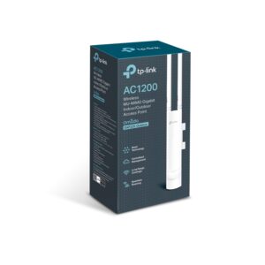 TP-LINK | AC1200 Wireless MU-MIMO Gigabit Indoor/Outdoor Access Point | EAP225 | 802.11ac | 2.4 GHz/5 GHz | 867+300 Mbit/s | Ethernet LAN (RJ-45) ports 1 | MU-MiMO Yes | PoE in | Antenna type 2xExternal
