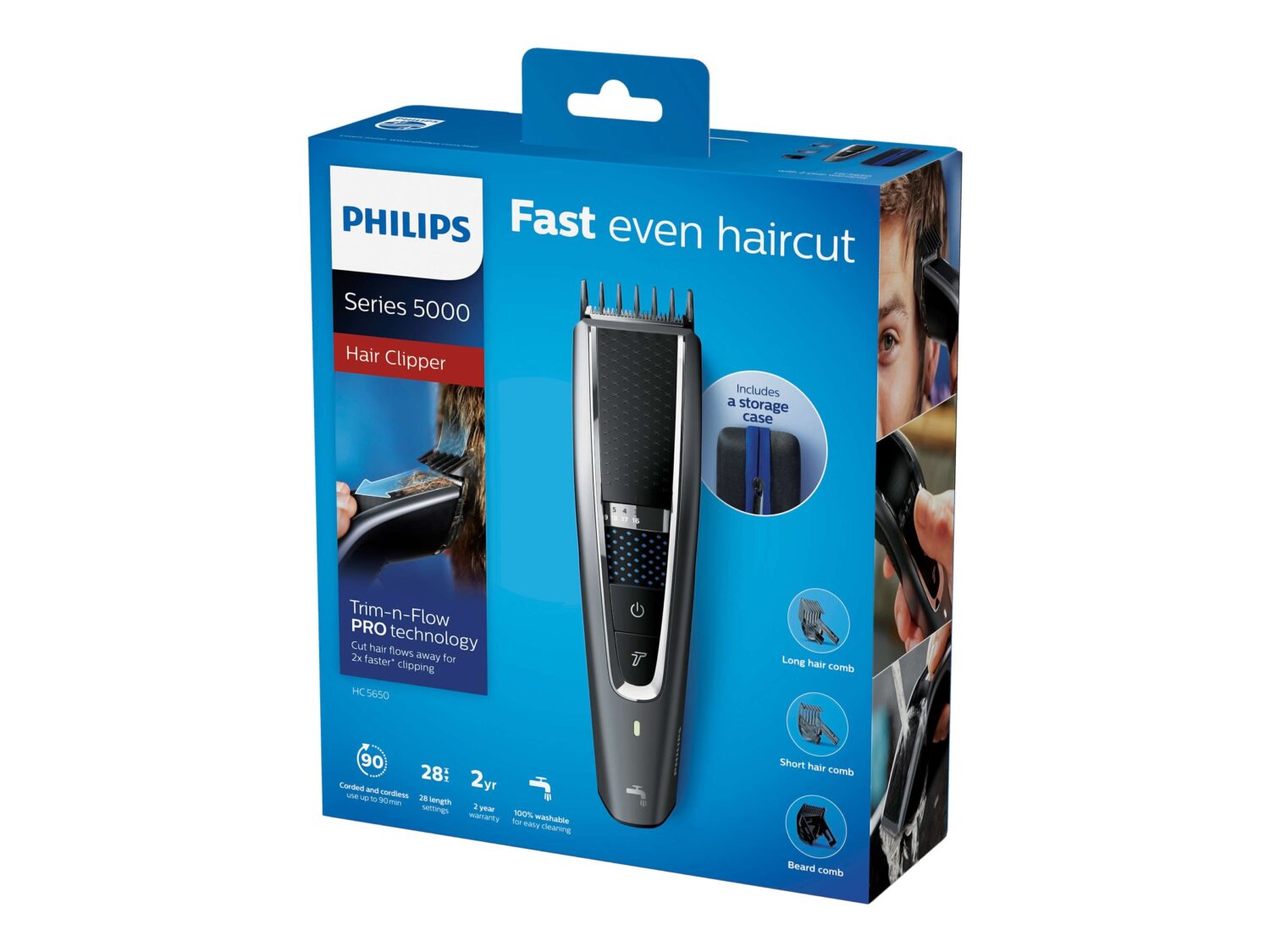 Philips | Hair clipper | HC5650/15 | Cordless or corded | Number of length steps 28 | Grey - Image 10