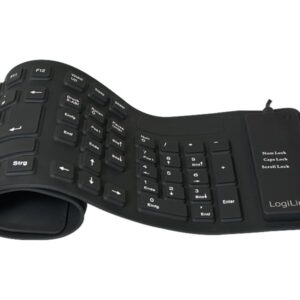 Logilink | Flexible waterproof Keyboard USB + PS/2 | ID0019A | Flexible keyboard | Wired | DE | Black