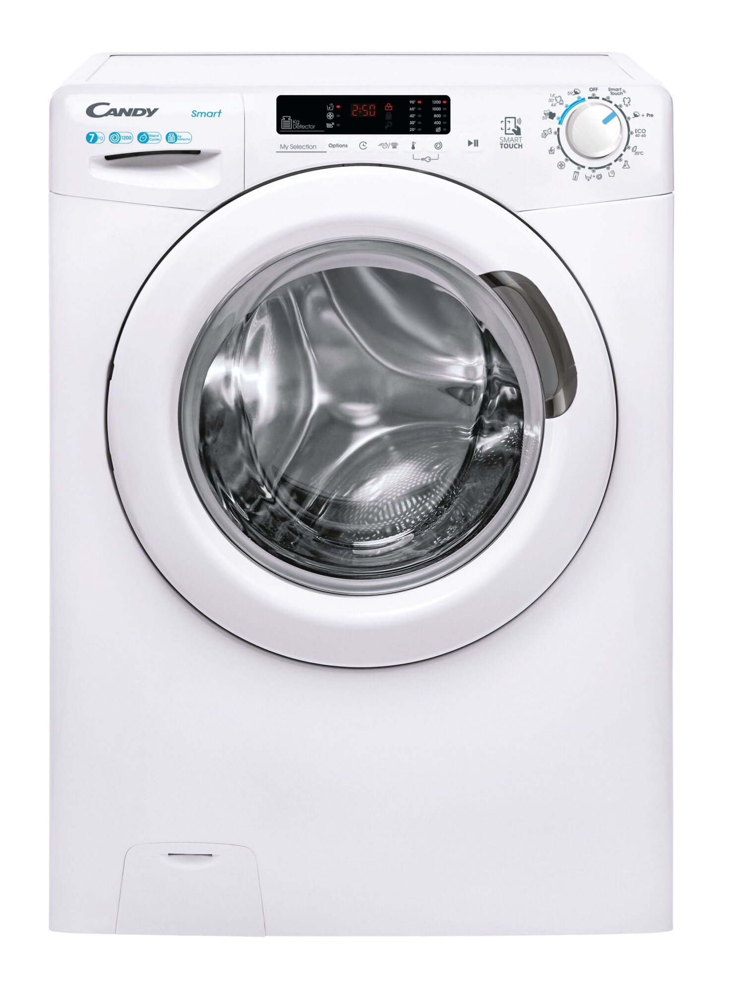 Candy | Washing Machine | CS4 1272DE/1-S | Energy efficiency class D | Front loading | Washing capacity 7 kg | 1200 RPM | Depth 45 cm | Width 60 cm | LCD | Near Field Communication (NFC) | White