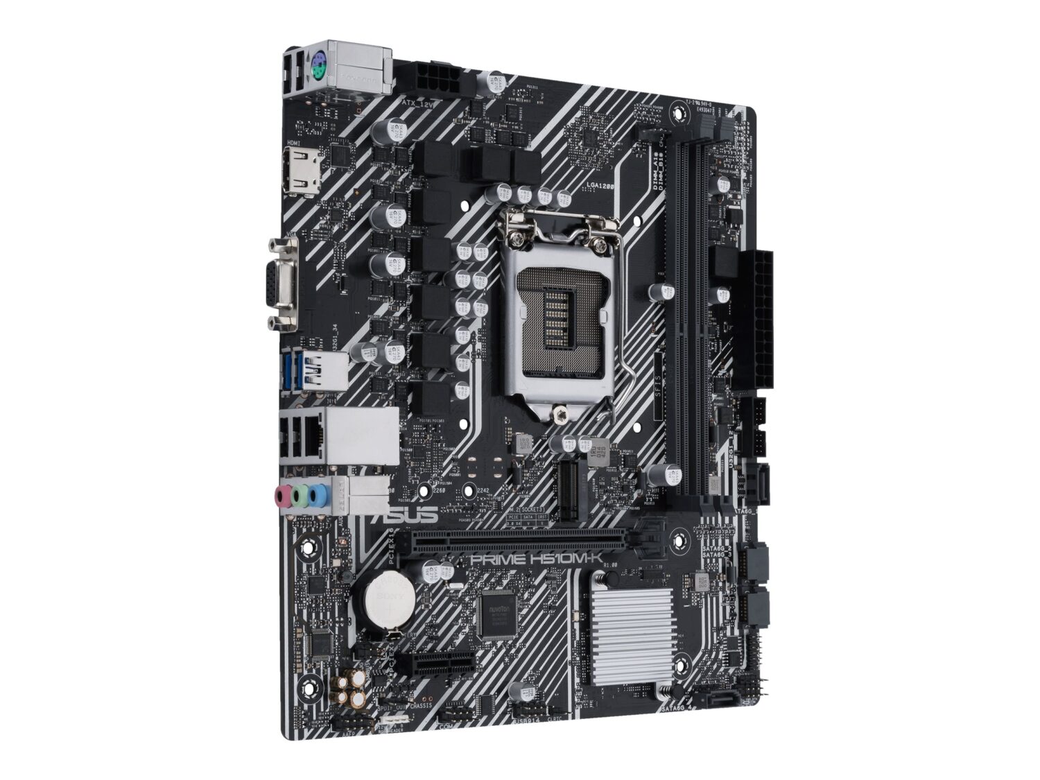 Asus | PRIME H510M-K | Processor family Intel | Processor socket LGA1200 | DDR4 | Memory slots 2 | Supported hard disk drive interfaces 	SATA, M.2 | Number of SATA connectors 4 | Chipset  H510 | Micro ATX