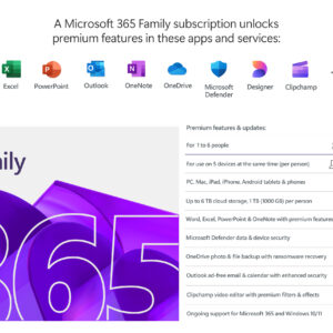 Microsoft | M365 Family | 6GQ-00092 | ESD | 1-6 PCs/Macs user(s) | License term 1 year(s) | All Languages
