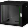 Digitus | Wall Mounting Cabinet | DN-19 09-U-SW | Black | IP protection class: IP20; Front door: Glass door, single opening; Cabinet type: Wall mounting cabinet; Equipment mounting depth min.-max.: 305-370 mm; Load capacity: 100 kg