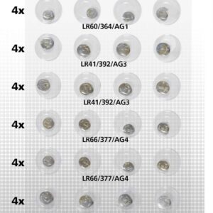 Arcas | AG Set (8xAG1, 8xAG3, 8xAG4,  8xAG13, 4xAG5, 4xAG12) | Alkaline Button Cell | 40 pc(s)