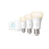 Hue W Starter Kit 9,5W A60 E27, 3pcs, Bridge, Switch | E27 | 9.5 W | Warm White 2700K | Bluetooth and Zigbee