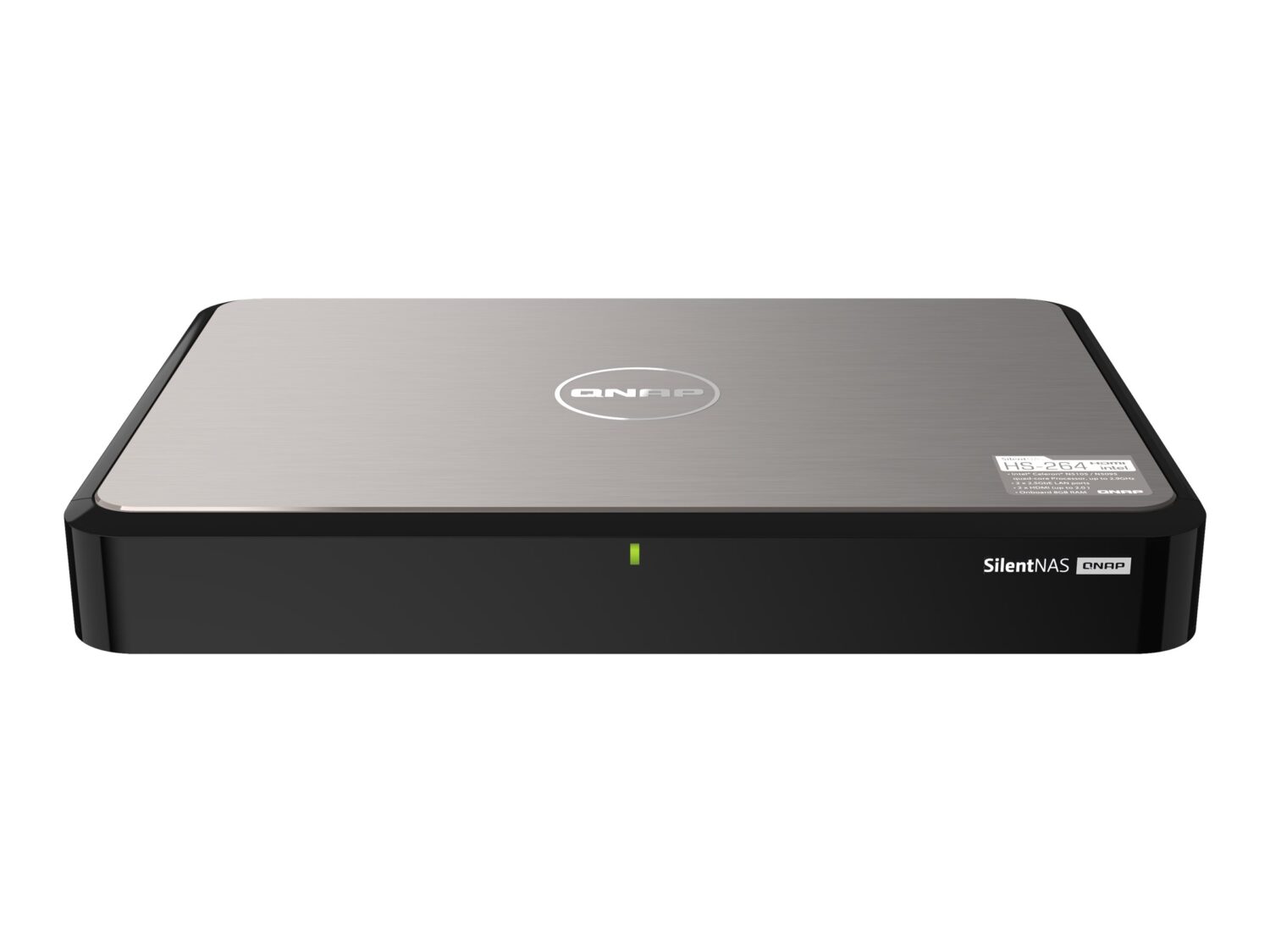 QNAP | 2-Bay SATA fanless home NAS | HS-264 | Up to 2 SATA 6Gb/s, 3Gb/s | Intel Celeron | N5105 4-core/4-thread | Processor frequency 2.9 GHz | 8 GB | N/A