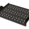 Digitus | 2U Fixed Shelf for Racks | DN-19 TRAY-2-SW | Black | Perfect for storage of components which are not 483 mm (19”) suitable. Slim design which takes space of 2 height units. Easy and quick to mount or dismount. Dimensions 88x482x349 mm, up to 25 kg