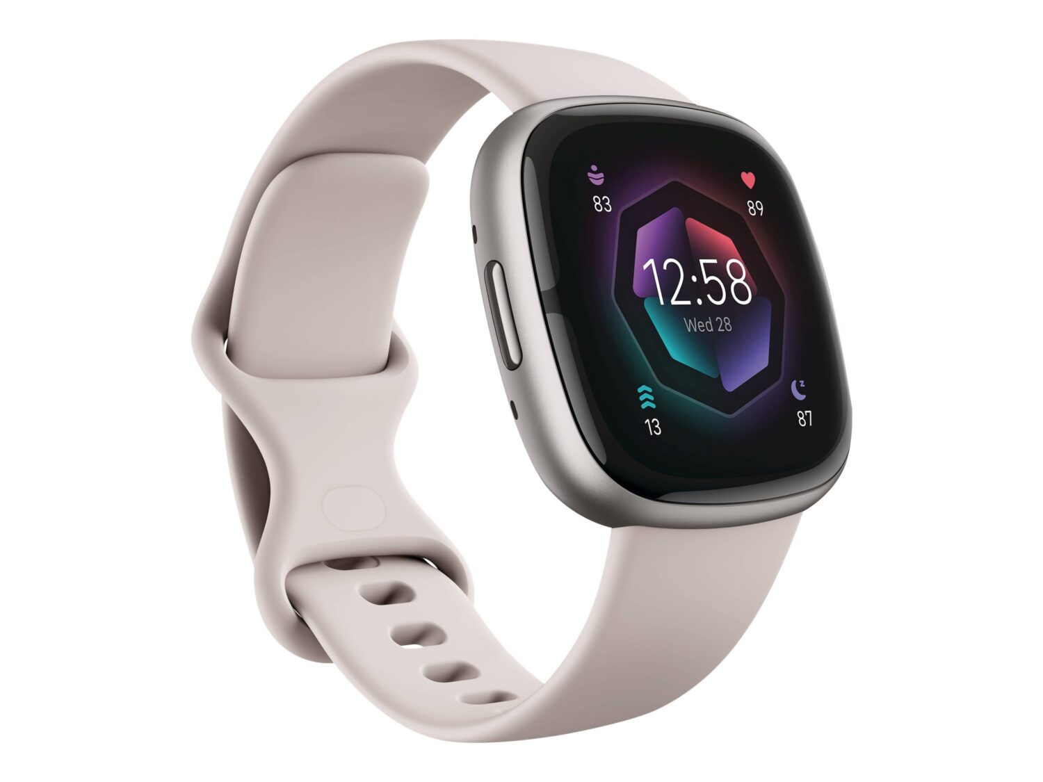 Sense 2 | Smart watch | NFC | GPS (satellite) | AMOLED | Touchscreen | Activity monitoring 24/7 | Waterproof | Bluetooth | Wi-Fi | Lunar White/Platinum