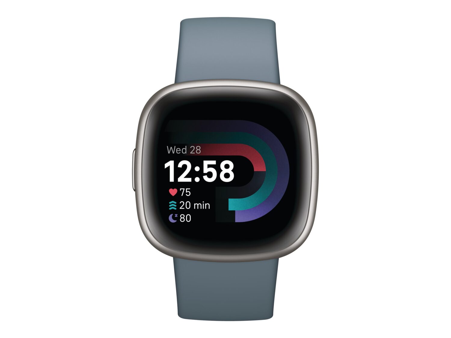Versa 4 | Smart watch | NFC | GPS (satellite) | AMOLED | Touchscreen | Activity monitoring 24/7 | Waterproof | Bluetooth | Wi-Fi | Waterfall Blue/Platinum