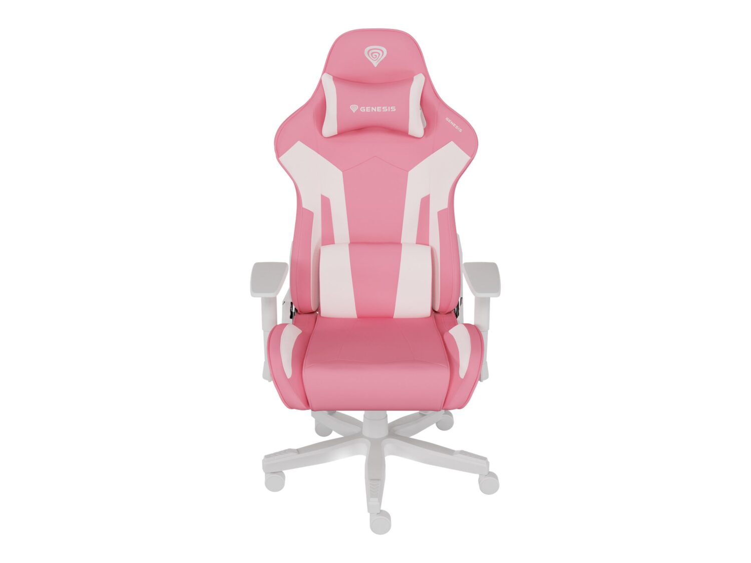 Genesis Gaming Chair Nitro 710 Backrest upholstery material: Eco leather, Seat upholstery material: Eco leather, Base material: Nylon, Castors material: Nylon with CareGlide coating | Pink/White
