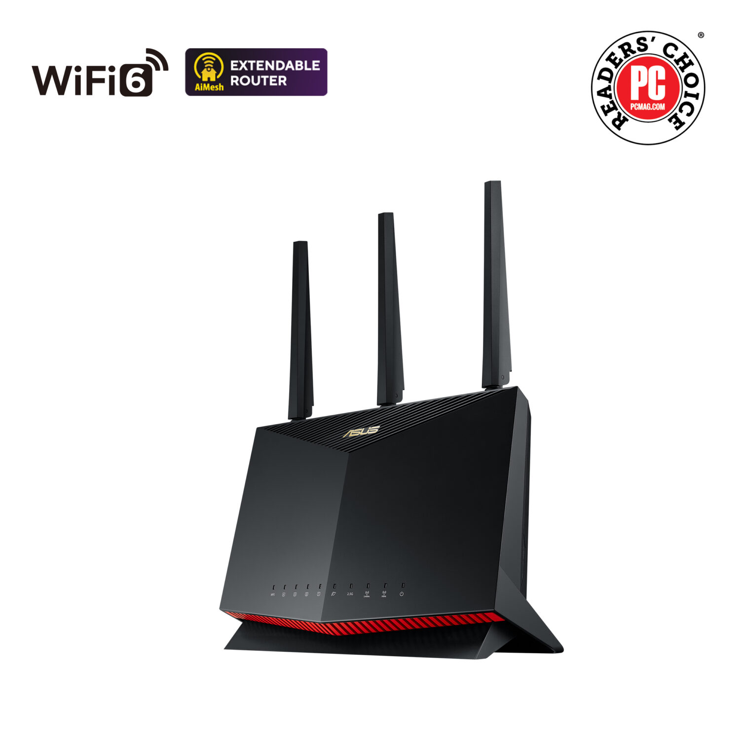 Dual Band WiFi 6 Gaming Router | RT-AX86U Pro | 802.11ax | 4804+861 Mbit/s | 10/100/1000 Mbit/s | Ethernet LAN (RJ-45) ports 5 | Mesh Support Yes | MU-MiMO Yes | No mobile broadband | Antenna type 3xExternal and 1xInternal