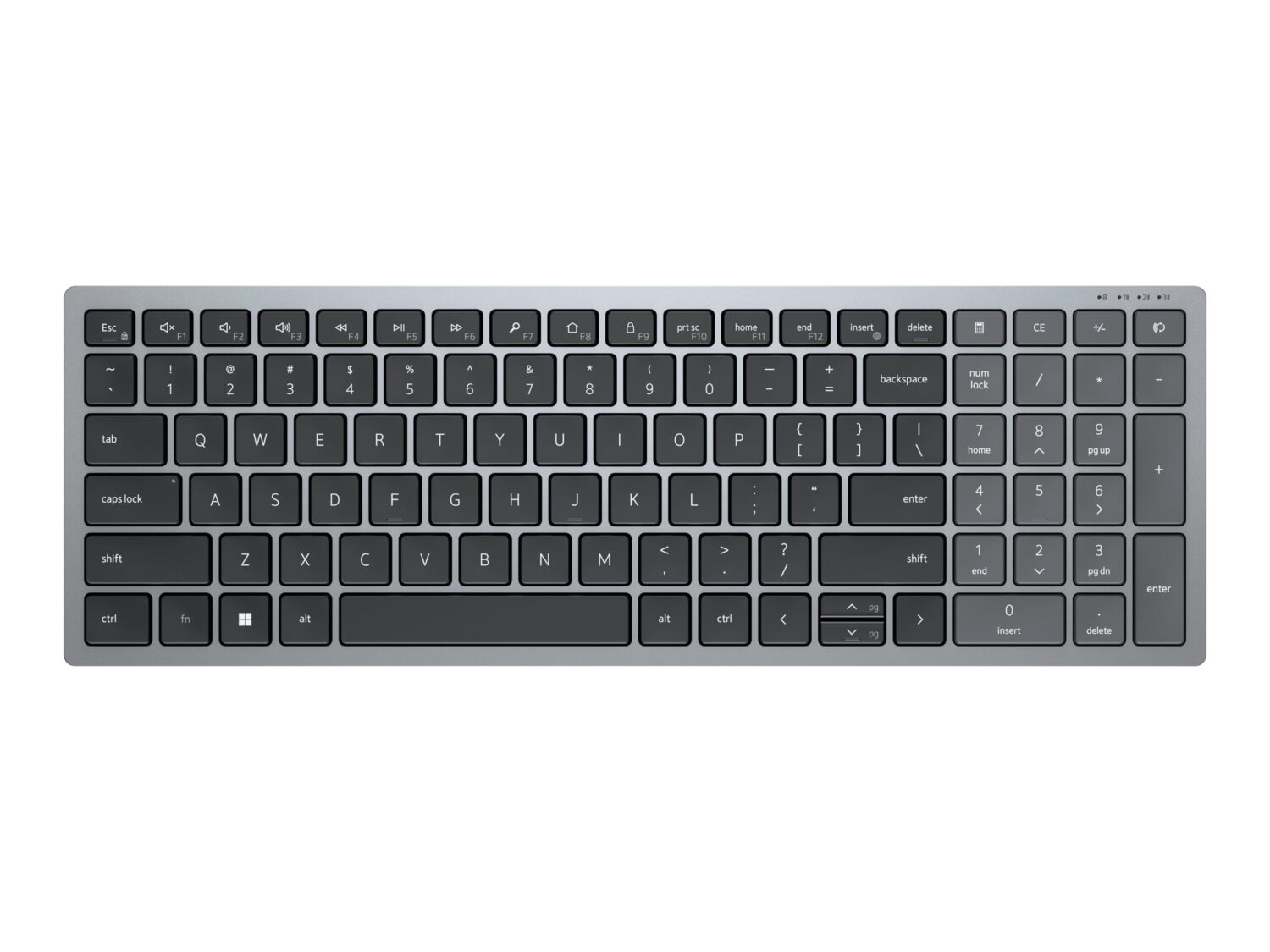 Dell | Keyboard | KB740 | Keyboard | Wireless | US | Titan Gray | 2.4 GHz, Bluetooth 5.0 | 506 g