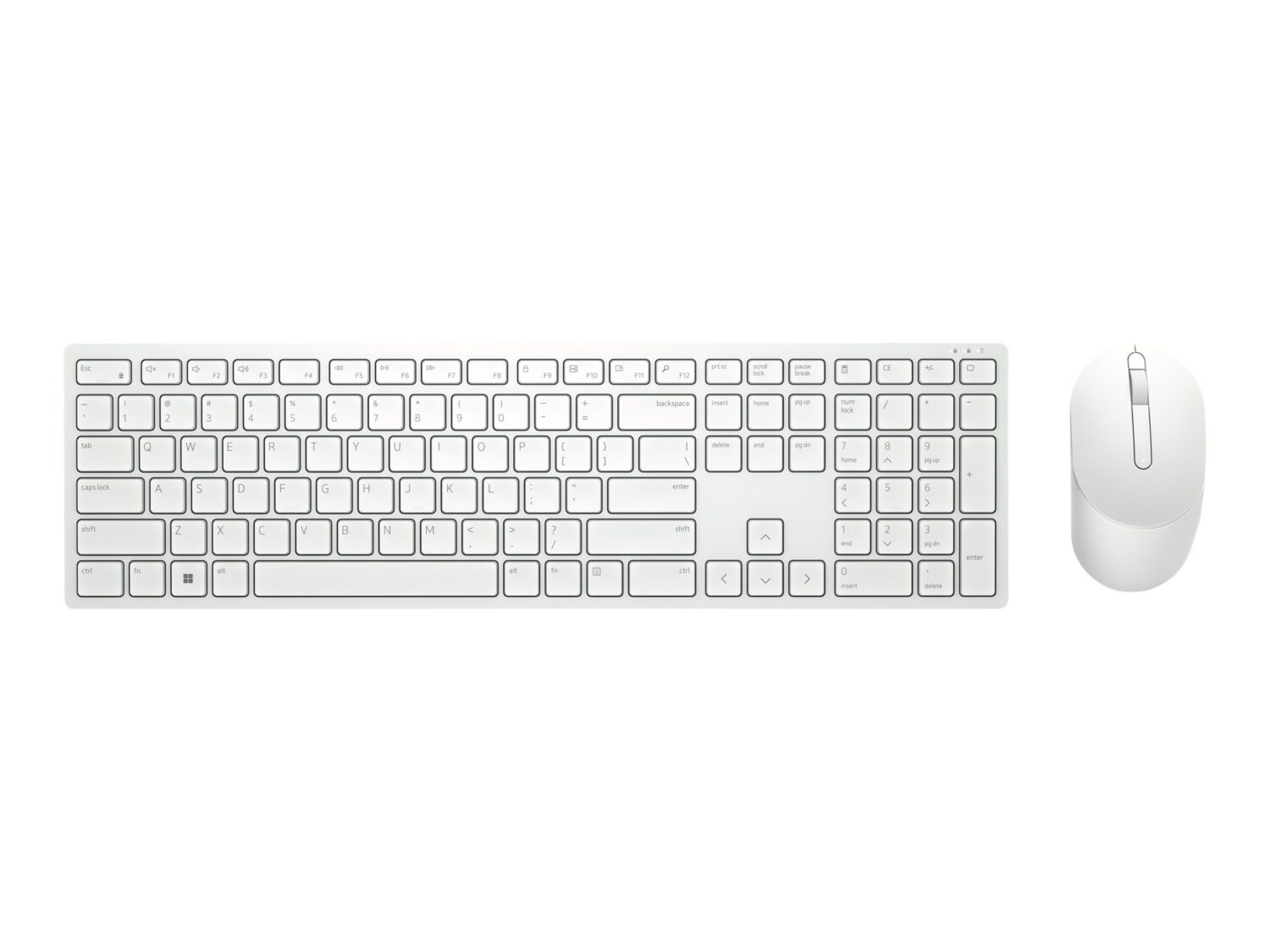 Dell | Keyboard and Mouse | KM5221W Pro | Keyboard and Mouse Set | Wireless | Mouse included | US | White | 2.4 GHz