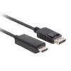 Lanberg | DisplayPort to HDMI Cable | CA-DPHD-11CC-0010-BK | DisplayPort Male | HDMI Male | DP to HDMI | 1 m
