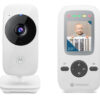 Motorola | Video Baby Monitor | VM481 2.0" | 2.0" diagonal color screen; LED sound level indicator; Infrared night vision; 2.4GHz FHSS wireless technology for in-home viewing; Digital zoom; High sensitivity microphone; Rechargeable parent unit; Secure and private connection | White
