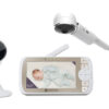 Motorola | Full HD Wi-Fi Video Baby Monitor with Crib Mount | VM65X CONNECT 5.0" | 5.0" LCD colour display with 480 x 272 resolution; Lullabies; Room temperature monitoring; Infrared night vision; LED sound level indicator; Wi-Fi connectivity for on-the-go viewing; 2.4GHz FHSS  wireless technology for in-home viewing; Digital pan, tilt and zoom; High sensitivity microphone; Rechargeable parent unit; Secure and private connection; Over-the-crib mount; Flexible magnetic mount | White/Gold