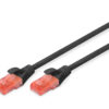 CAT 6 U-UTP | Patch cord | PVC AWG 26/7 | Black | 2 m | Modular RJ45 (8/8) plug