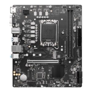 MSI | PRO H610M-E DDR4 | Processor family Intel | Processor socket  LGA1700 | DDR4 DIMM | Memory slots 2 | Supported hard disk drive interfaces 	SATA, M.2 | Number of SATA connectors 4 | Chipset Intel H610 | Mirco-ATX