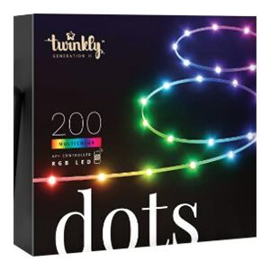 Twinkly|Dots Smart LED Lights 200 RGB (Multicolor), 10m, Transparent|RGB – 16M+ colors