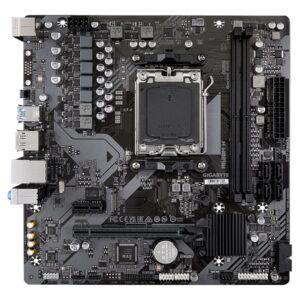 Gigabyte | A620M H 1.0 M/B | Processor family AMD | Processor socket AM5 | DDR5 DIMM | Memory slots 2 | Supported hard disk drive interfaces SATA, M.2 | Number of SATA connectors 4 | Chipset AMD A620 | Micro ATX