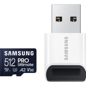 Samsung | MicroSD Card with Card Reader | PRO Ultimate | 512 GB | microSDXC Memory Card | Flash memory class U3, V30, A2