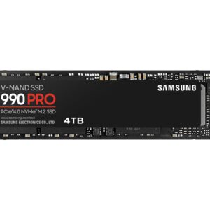 Samsung | 990 PRO | 4000 GB | SSD form factor M.2 2280 | Solid-state drive interface NVMe | Read speed 7450 MB/s | Write speed 6900 MB/s