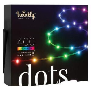 Twinkly|Dots Smart LED Lights 400 RGB (Multicolor), 20m, Transparent wire|RGB -16M+ colors