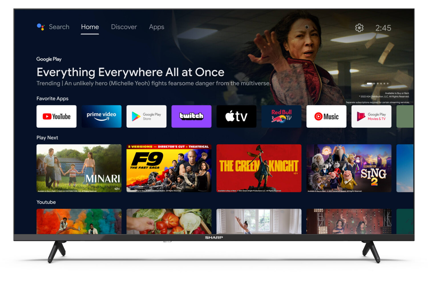 Sharp | 43FH2EA | 43" (108cm) | Smart TV | Android TV | FHD | Black