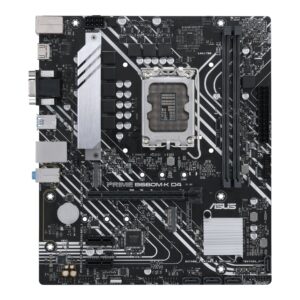 Asus | PRIME B660M-K D4 | Processor family Intel | Processor socket LGA1700 | DDR4 DIMM | Supported hard disk drive interfaces SATA, M.2 | Number of SATA connectors 4