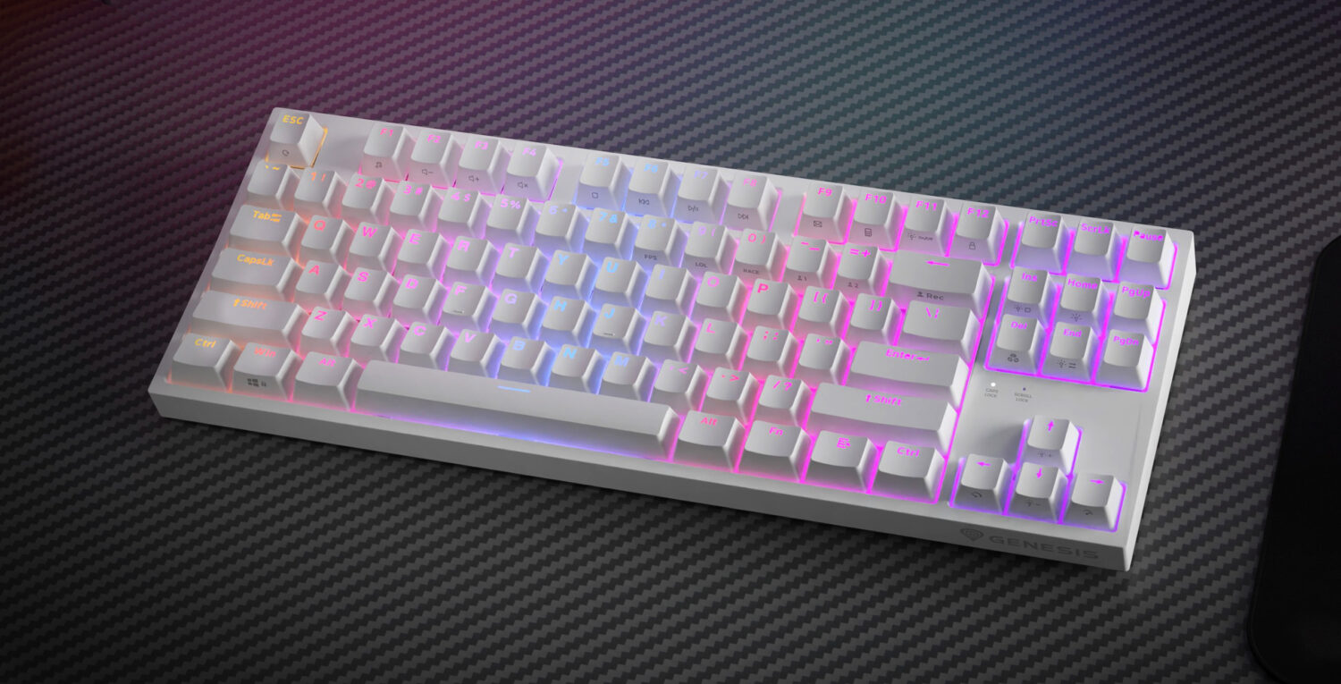 Genesis | Mechanical Gaming Keyboard | THOR 404 TKL RGB | White | Mechanical Gaming Keyboard | Wired | US | USB Type-A | 1005 g | Kailh Box Brown V2