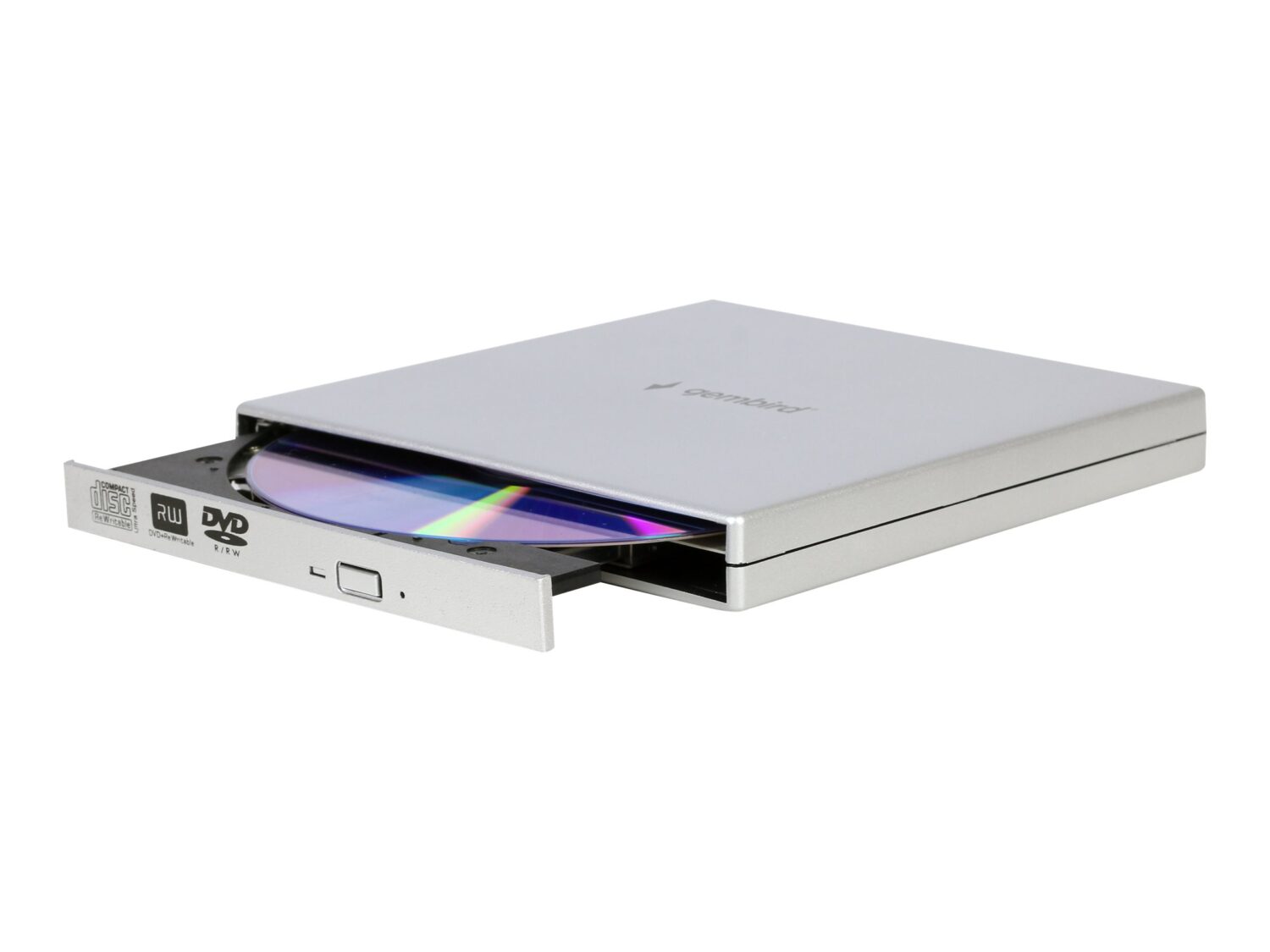 Gembird | External USB DVD Drive | DVD-USB-02-SV | Interface USB 2.0 | DVD±RW (±R DL) / DVD-RAM | CD read speed 24 x | CD write speed 24 x | Silver