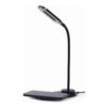 Gembird TA-WPC10-LED-01 Desk lamp with wireless charger, Black | Cold white, warm white, natural 2893-7072 K | Phone or tablet with built-in Qi wireless charging