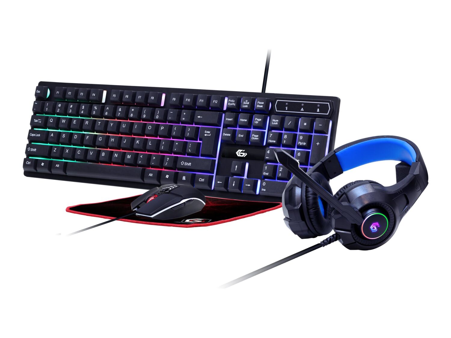 Gembird | 4-in-1 Backlight Gaming Kit "Ghost" | GGS-UMGL4-02 | Gaming Kit | Wired | US | USB