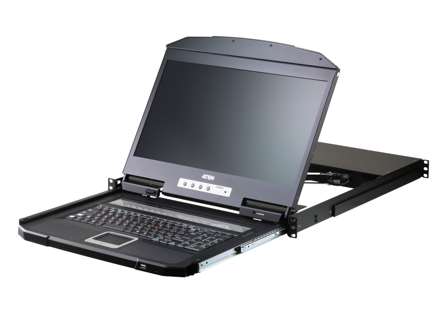 Aten 16-Port Short Depth PS/2-USB VGA Single Rail WideScreen LCD KVM Switch 18,5" 1366x768 | CL3116NX