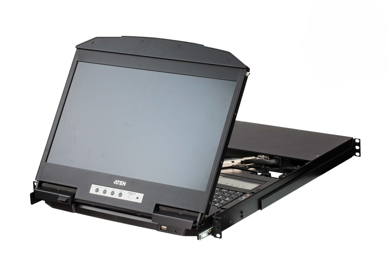 Aten CL3884NW-ATA-AG 4-Port USB HDMI Multi-View Dual Rail WideScreen LCD KVM Switch | Aten 4-Port USB HDMI Multi-View Dual Rail WideScreen LCD KVM Switch | CL3884NW