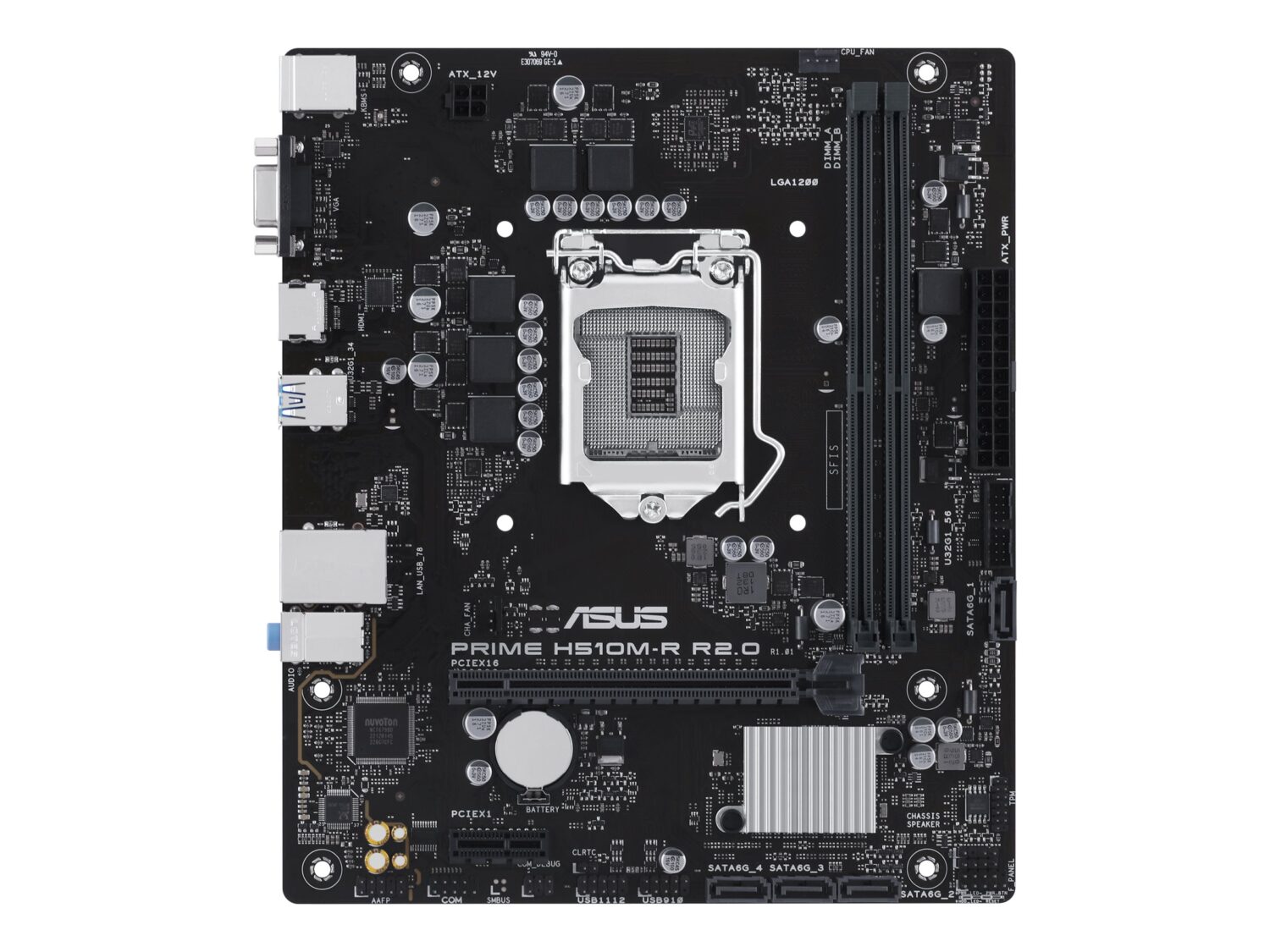 ASUS PRIME H510M-R R2.0-SI | Asus | Processor family Intel H470 | Processor socket 1 x LGA1200 Socket | 2 DIMM slots - DDR4, non-ECC, unbuffered | Supported hard disk drive interfaces SATA-600 | Number of SATA connectors 4