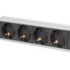 10” Socket Strip with Aluminum Profile, 4-way safety sockets | DN-95418