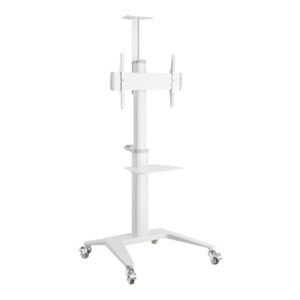Gembird Aluminum TV floor stand with caster wheels, 37" - 70", white | Gembird