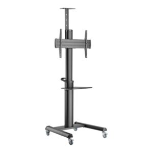 Gembird Aluminum TV floor stand with caster wheels, 37" - 70", black | Gembird